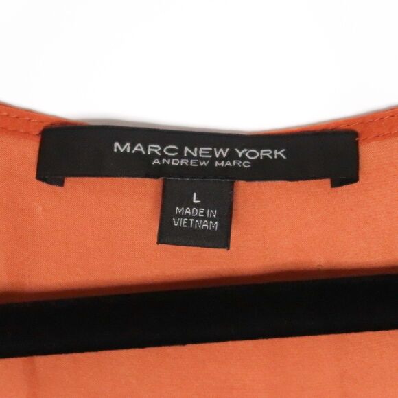 Marc New York Andrew Marc Womens Blouse Size Large Rust Orange Minimalistic Boho - Picture 3 of 7
